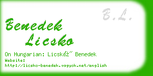 benedek licsko business card